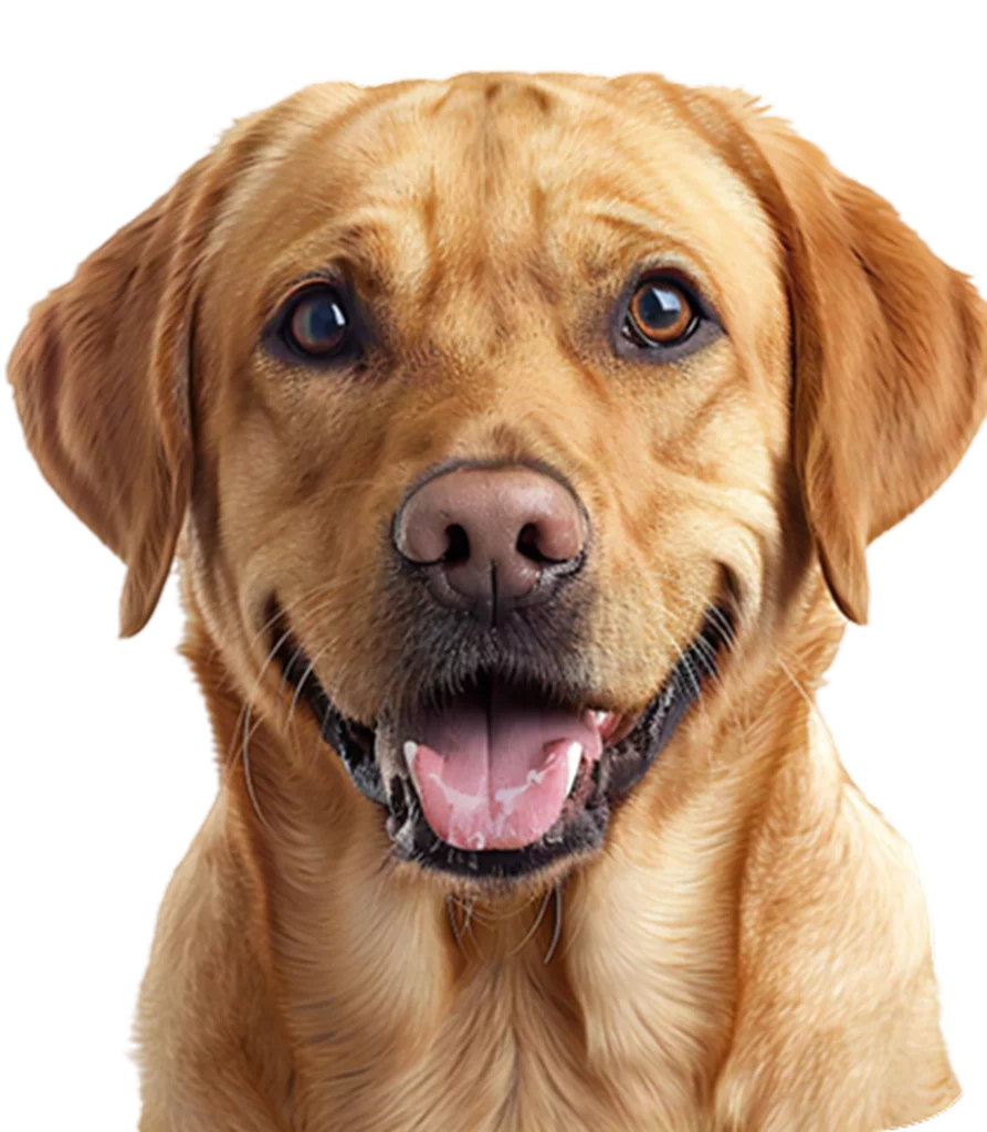 Golden Labrador Retriever with a joyful expression